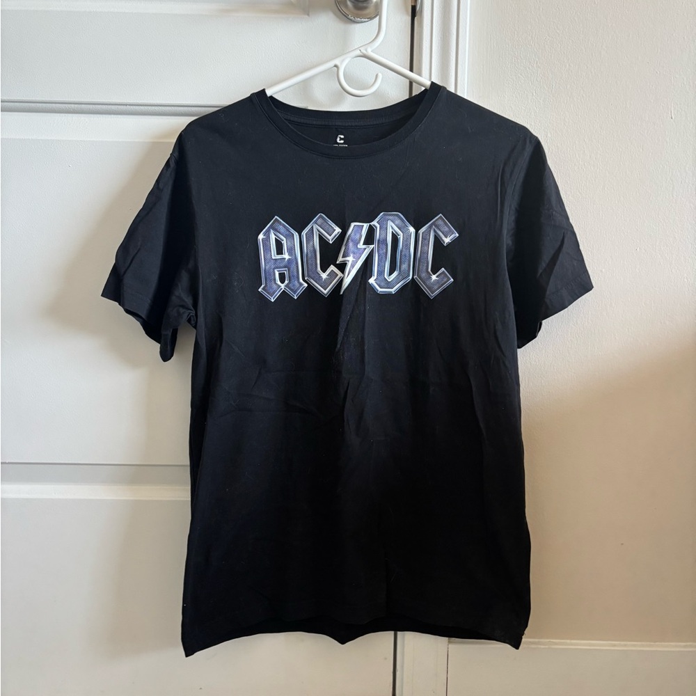 Black Cotton AC/DC T-Shirt